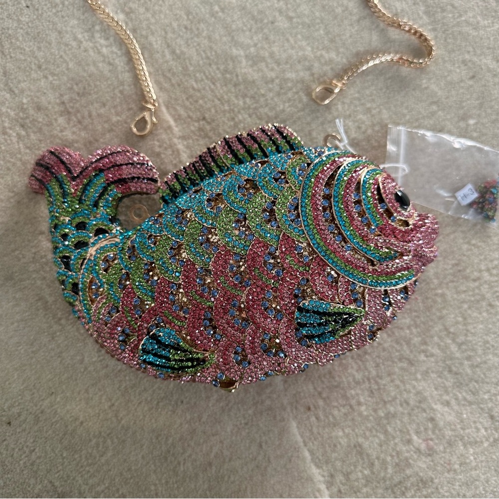 Colorful Fish-Shaped Beaded Clutch - Picture 2 of 5